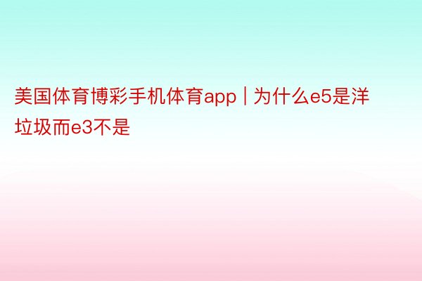 美国体育博彩手机体育app | 为什么e5是洋垃圾而e3不是