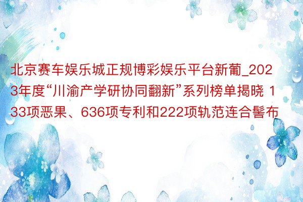 北京赛车娱乐城正规博彩娱乐平台新葡_2023年度“川渝产学研协同翻新”系列榜单揭晓 133项恶果、636项专利和222项轨范连合髻布